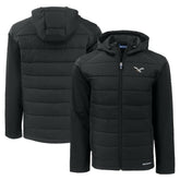 Philadelphia Eagles Cutter & Buck Throwback Evoke Hybrid Eco Softshell Recycled Full-Zip Hoodie Jacket Black - NFL