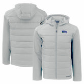Seattle Seahawks Cutter & Buck Throwback Evoke Hybrid Eco Softshell Recycled Full-Zip Hoodie Jacket Gray - NFL