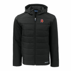Tampa Bay Buccaneers Cutter & Buck Throwback Evoke Hybrid Eco Softshell Recycled Full-Zip Hoodie Jacket Black - NFL
