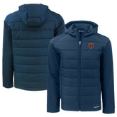 Chicago Bears Cutter & Buck Throwback Big & Tall Evoke Hybrid Eco Softshell Recycled Full-Zip Jacket Navy - NFL