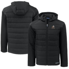 Cleveland Browns Cutter & Buck Throwback Big & Tall Evoke Hybrid Eco Softshell Recycled Full-Zip Jacket Black - NFL