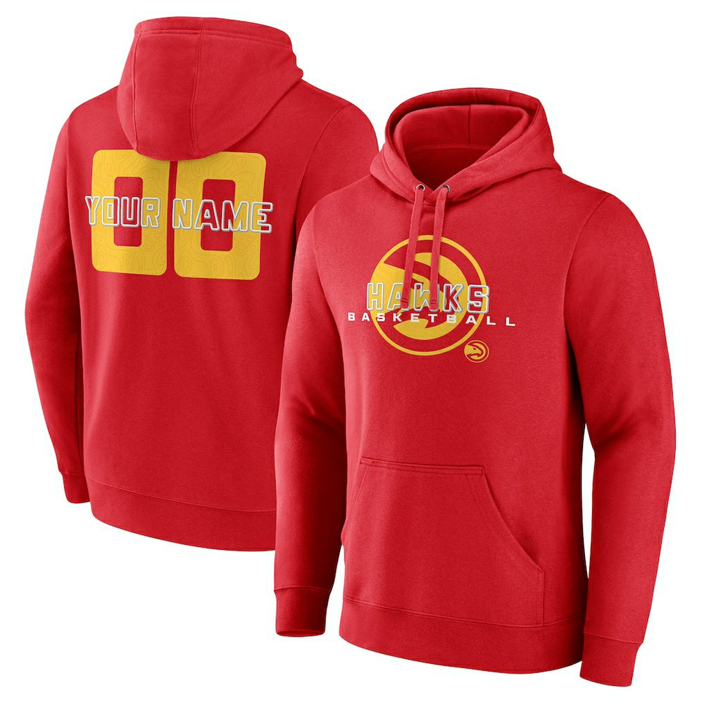 NBA - Atlanta Hawks Stellar Personalized Name & Number Pullover Hoodie - Red