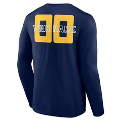 NBA - Denver Nuggets Stellar Personalized Name & Number Long Sleeve T-Shirt - Navy