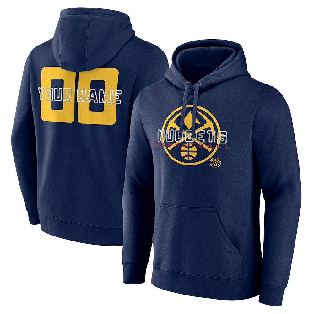 NBA - Denver Nuggets Stellar Personalized Name & Number Pullover Hoodie - Navy