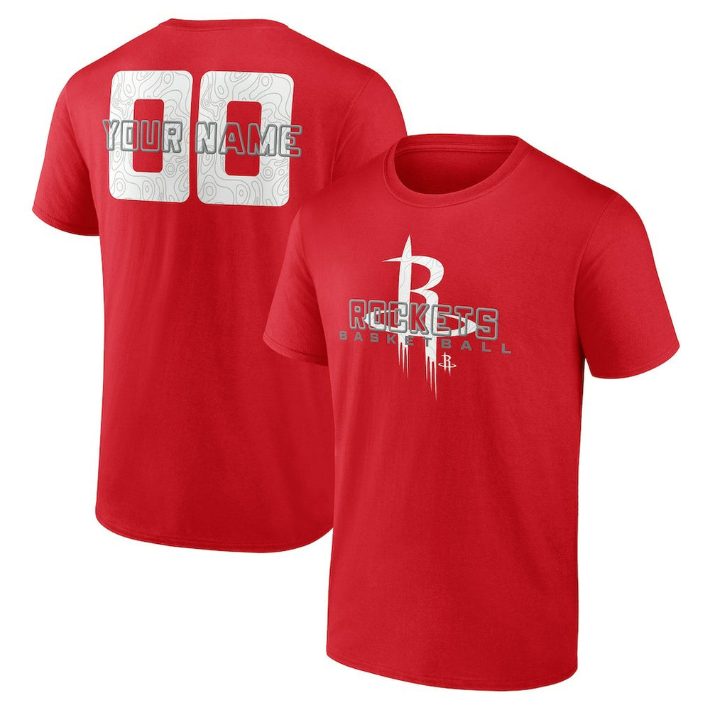 NBA - Houston Rockets Stellar Personalized Name & Number T-Shirt - Red
