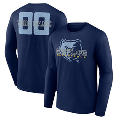 NBA - Memphis Grizzlies Stellar Personalized Name & Number Long Sleeve T-Shirt - Navy