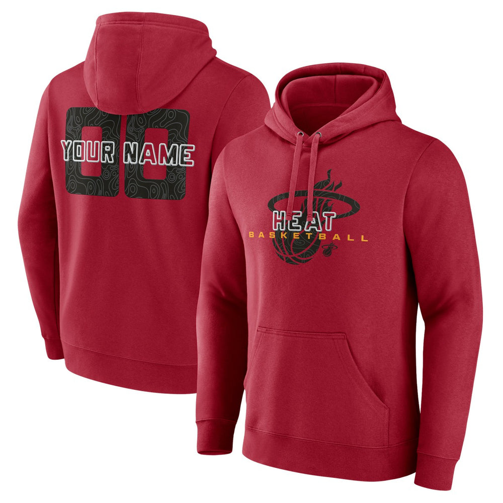 NBA - Miami Heat Stellar Personalized Name & Number Pullover Hoodie - Red
