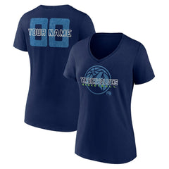 NBA - Minnesota Timberwolves Women's Stellar Personalized Name & Number V-Neck T-Shirt - Navy