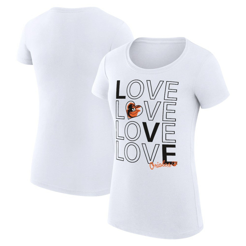 Baltimore Orioles G-III 4Her by Carl Banks Women's Super-Slim Fit Lightweight Love Graphic Team T-Shirt discount