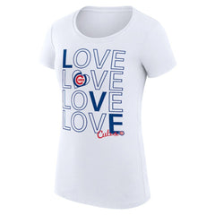 Chicago Cubs G-III 4Her by Carl Banks Women's Super-Slim Fit Lightweight Love Graphic Team T-Shirt Sale