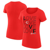 Cincinnati Reds G-III 4Her by Carl Banks Women's Super-Slim Fit Lightweight Love Graphic Team T-Shirt On Sale