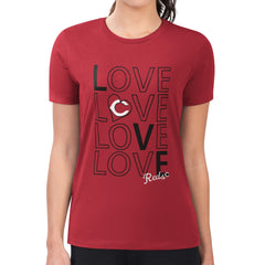 Cincinnati Reds G-III 4Her by Carl Banks Women's Super-Slim Fit Lightweight Love Graphic Team T-Shirt On Sale