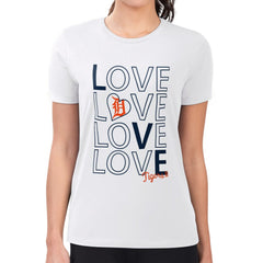 Detroit Tigers G-III 4Her by Carl Banks Women's Super-Slim Fit Lightweight Love Graphic Team T-Shirt Lifestyle