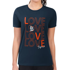 Detroit Tigers G-III 4Her by Carl Banks Women's Super-Slim Fit Lightweight Love Graphic Team T-Shirt Clearance