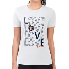 Houston Astros G-III 4Her by Carl Banks Women's Super-Slim Fit Lightweight Love Graphic Team T-Shirt Clearance