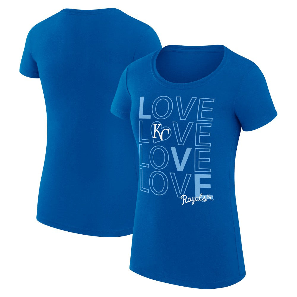 Kansas City Royals G-III 4Her by Carl Banks Women's Super-Slim Fit Lightweight Love Graphic Team T-Shirt Clearance