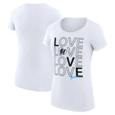 Miami Marlins G-III 4Her by Carl Banks Women's Super-Slim Fit Lightweight Love Graphic Team T-Shirt for sale