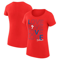 Philadelphia Phillies G-III 4Her by Carl Banks Women's Super-Slim Fit Lightweight Love Graphic Team T-Shirt Online