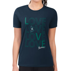 Seattle Mariners G-III 4Her by Carl Banks Women's Super-Slim Fit Lightweight Love Graphic Team T-Shirt Clearance