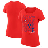 Texas Rangers G-III 4Her by Carl Banks Women's Super-Slim Fit Lightweight Love Graphic Team T-Shirt discount