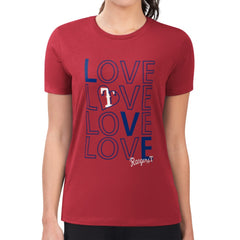 Texas Rangers G-III 4Her by Carl Banks Women's Super-Slim Fit Lightweight Love Graphic Team T-Shirt discount