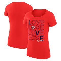 Washington Nationals G-III 4Her by Carl Banks Women's Super-Slim Fit Lightweight Love Graphic Team T-Shirt Lifestyle