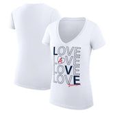 Atlanta Braves G-III 4Her by Carl Banks Women's Super-Slim Fit Lightweight Love Graphic Team V-Neck T-Shirt for sale