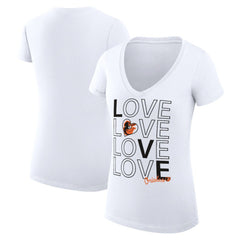 Baltimore Orioles G-III 4Her by Carl Banks Women's Super-Slim Fit Lightweight Love Graphic Team V-Neck T-Shirt Near Me