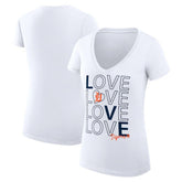Detroit Tigers G-III 4Her by Carl Banks Women's Super-Slim Fit Lightweight Love Graphic Team V-Neck T-Shirt Clearance