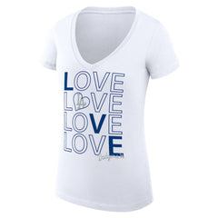 Los Angeles Dodgers G-III 4Her by Carl Banks Women's Super-Slim Fit Lightweight Love Graphic Team V-Neck T-Shirt discount