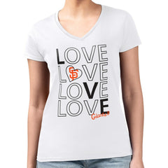 San Francisco Giants G-III 4Her by Carl Banks Women's Super-Slim Fit Lightweight Love Graphic Team V-Neck T-Shirt Online
