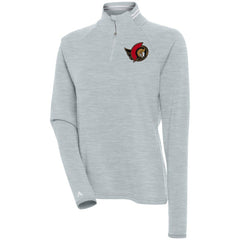 Ottawa Senators - Antigua Women's Milo Quarter-Zip Pullover Top Heather Gray