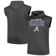 Atlanta Braves Profile Big & Tall Muscle Sleeveless Pullover Hoodie On Sale