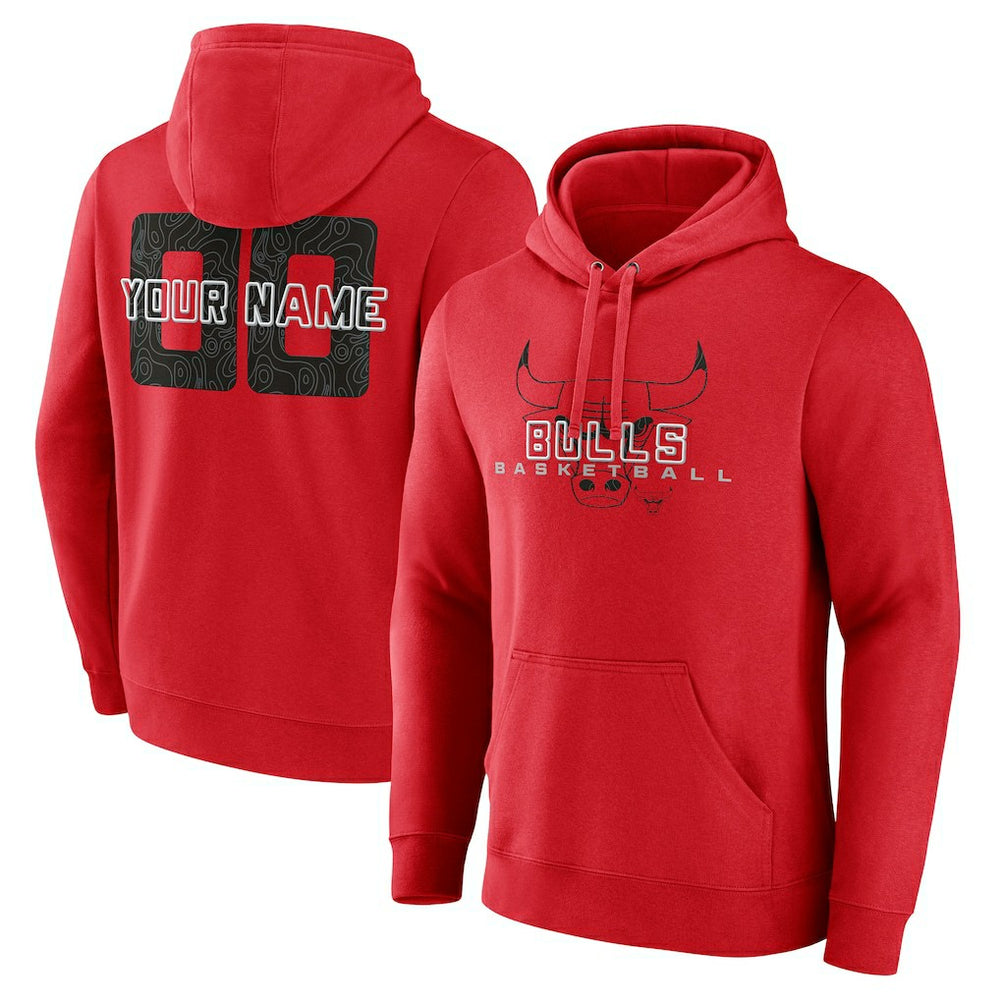 NBA - Chicago Bulls Stellar Personalized Name & Number Pullover Hoodie - Red