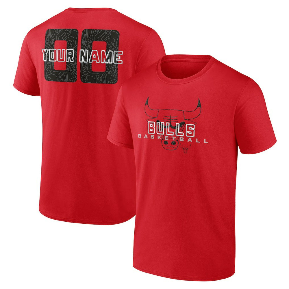 NBA - Chicago Bulls Stellar Personalized Name & Number T-Shirt - Red