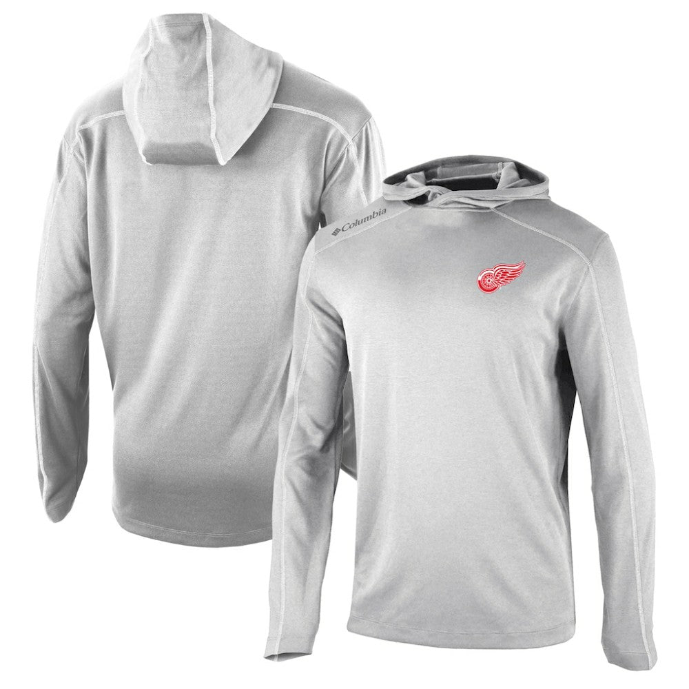 Detroit Red Wings - Columbia Omni-Wick Shotgun Long Sleeve Hoodie T-Shirt Gray