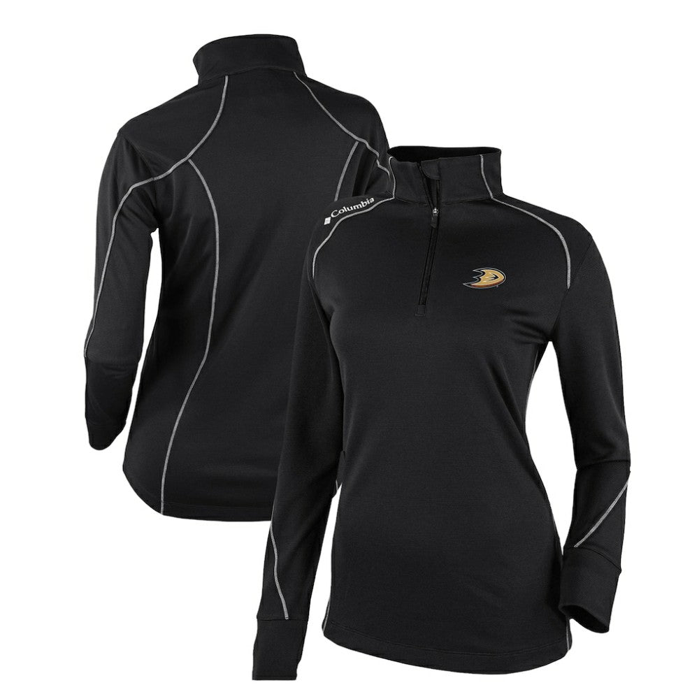 Anaheim Ducks - Columbia Women's Omni-Wick Shotgun 2.0 Quarter-Zip Pullover Top Black