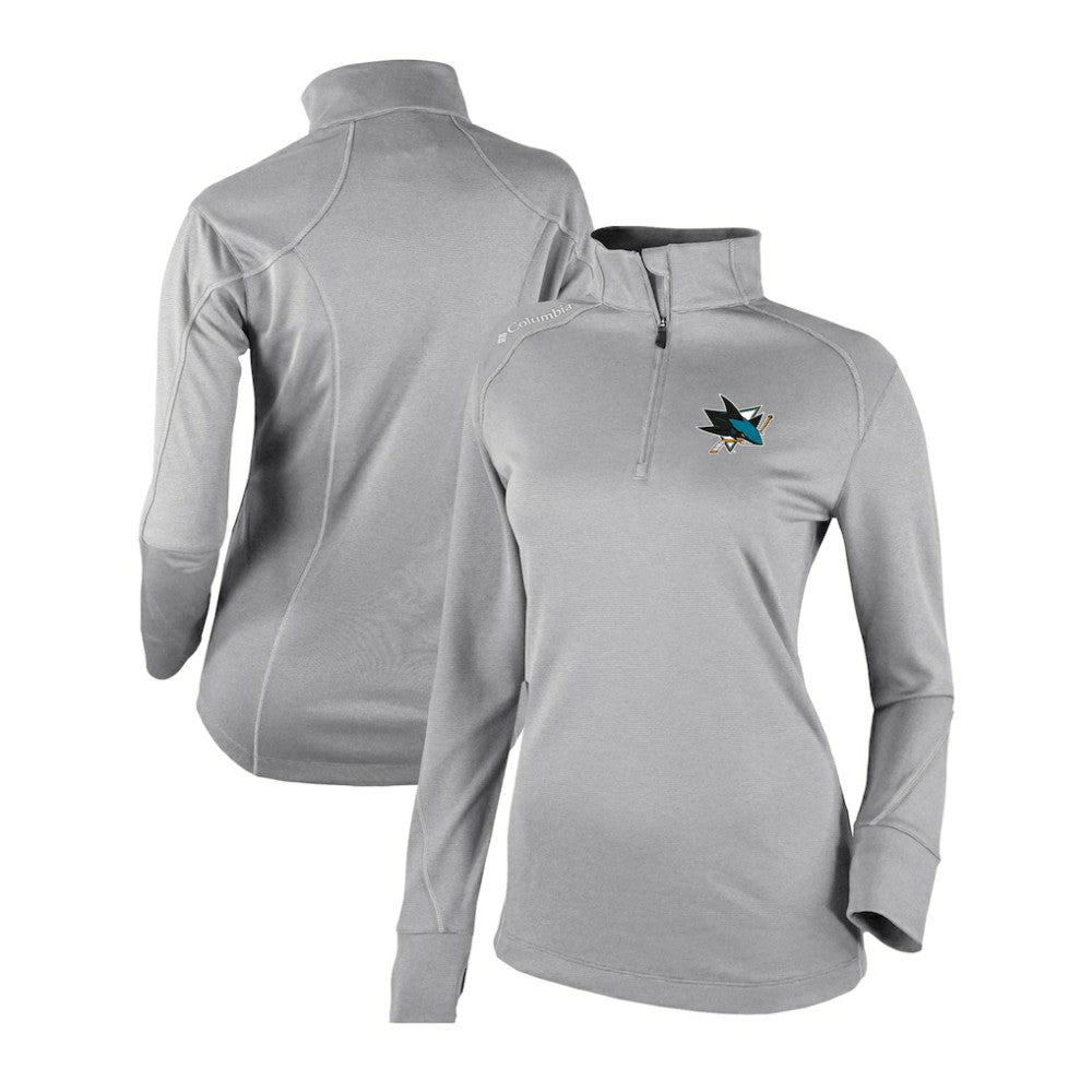 San Jose Sharks - Columbia Women's Omni-Wick Shotgun 2.0 Quarter-Zip Pullover Top Gray