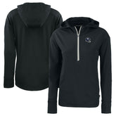 New York Giants Cutter & Buck Women's Helmet Daybreak Eco Recycled Half-Zip Hoodie Black - NFL