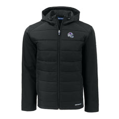 Buffalo Bills Cutter & Buck Helmet Evoke Hybrid Eco Softshell Recycled Full-Zip Hoodie Jacket Black - NFL