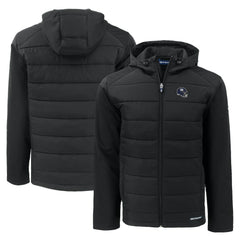 New York Giants Cutter & Buck Helmet Evoke Hybrid Eco Softshell Recycled Full-Zip Hoodie Jacket Black - NFL