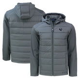 New York Giants Cutter & Buck Helmet Evoke Hybrid Eco Softshell Recycled Full-Zip Hoodie Jacket Gray - NFL