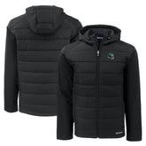 Philadelphia Eagles Cutter & Buck Helmet Evoke Hybrid Eco Softshell Recycled Full-Zip Hoodie Jacket Black - NFL