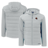 Washington Commanders Cutter & Buck Helmet Evoke Hybrid Eco Softshell Recycled Full-Zip Hoodie Jacket Gray - NFL