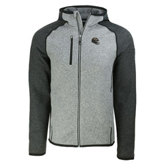 Baltimore Ravens Cutter & Buck Helmet Mainsail Sweater-Knit Full-Zip Hoodie Heather Gray/Heather Charcoal - NFL