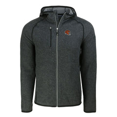 Cincinnati Bengals Cutter & Buck Helmet Mainsail Sweater-Knit Full-Zip Hoodie Heather Charcoal - NFL
