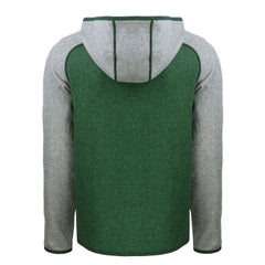 Green Bay Packers Cutter & Buck Helmet Mainsail Sweater-Knit Full-Zip Hoodie Heather Green/Heather Gray - NFL