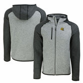 Green Bay Packers Cutter & Buck Helmet Mainsail Sweater-Knit Full-Zip Hoodie Heather Gray/Heather Charcoal - NFL