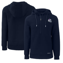 Buffalo Bills Cutter & Buck Helmet Roam Eco Half-Zip Recycled Pullover Hoodie Navy - NFL