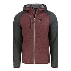Washington Commanders Cutter & Buck Helmet Mainsail Sweater-Knit Full-Zip Hoodie Burgundy/Heather Charcoal - NFL